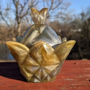 Gold Silver Apothecary Box Free People Inspired Handmade Resin Ornate
